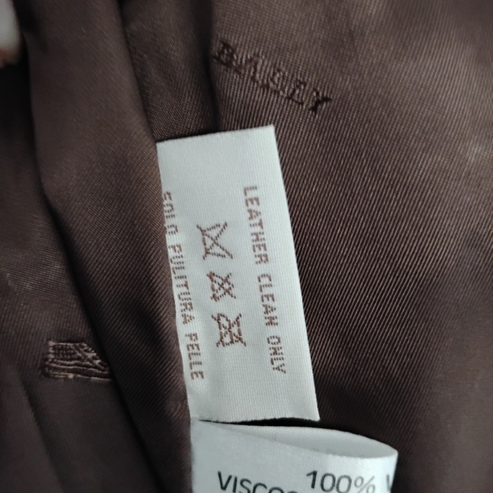 Bally Dark Brown Leather Women's Jacket with Hood Mint Sz 14 - Picture 8 of 8